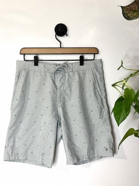 Free World FW Hybrid Geometric Print Board Shorts Men’s Waist 34 Gray Size L